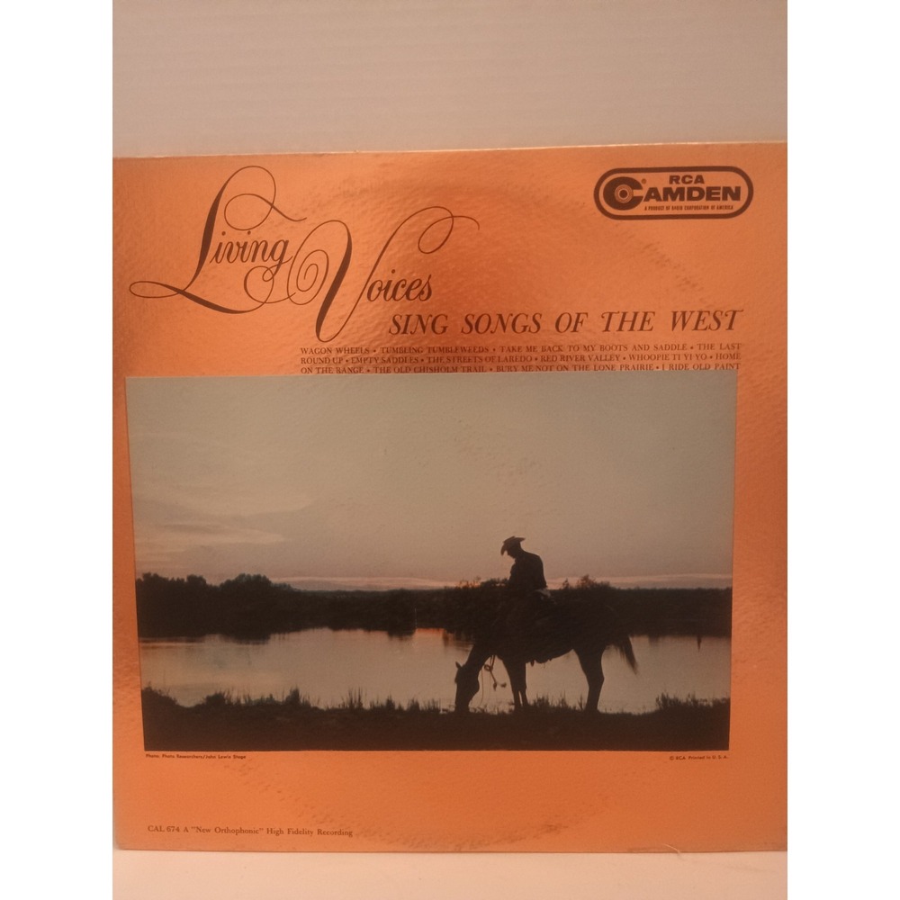 Living Voices – Sing Songs Of The West - 1961 RCA Camden CAL-674 Vinyl LP G+/G+